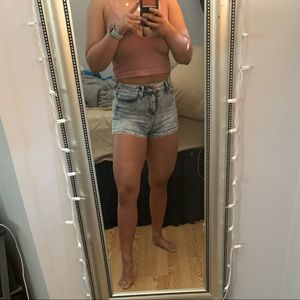 High Rise Denim Shorts